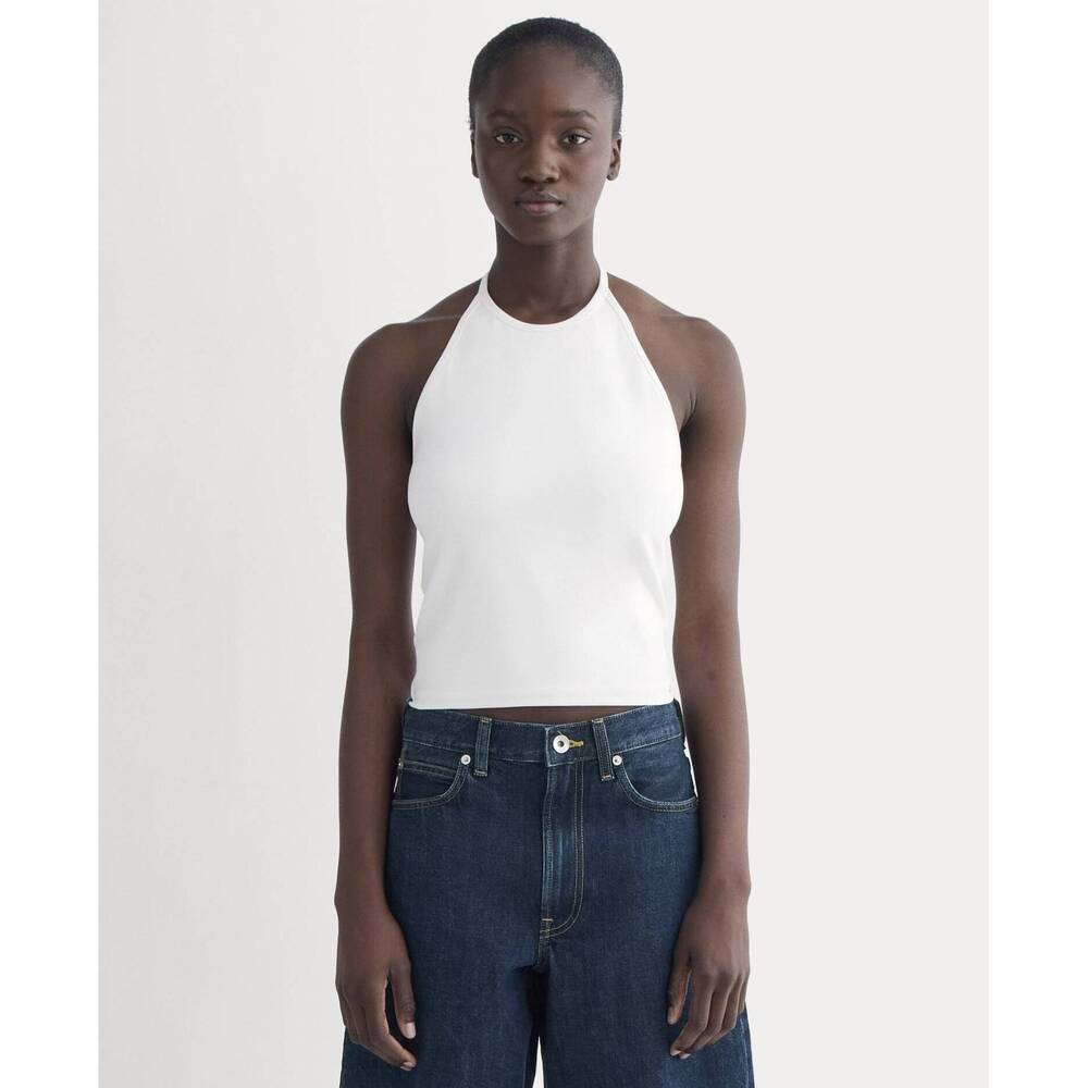 Everlane Form Halter Top in White, Size Extra Small